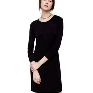 Lou & Grey Signature Dress Long Sleeve Black T-Shirt Dress Casual Soft Stretch M